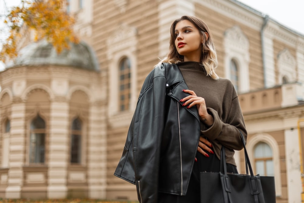 veste femme cuir