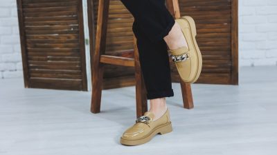 femme mocassin marron
