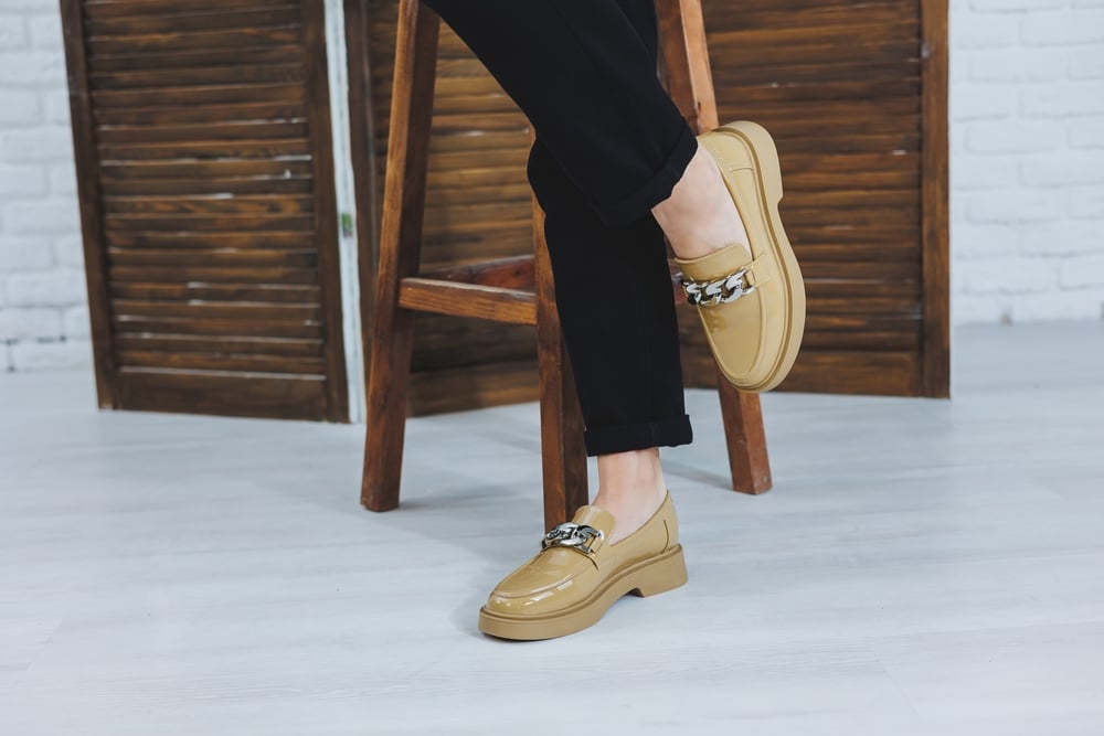 femme mocassin marron
