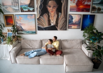 mur de galerie salon