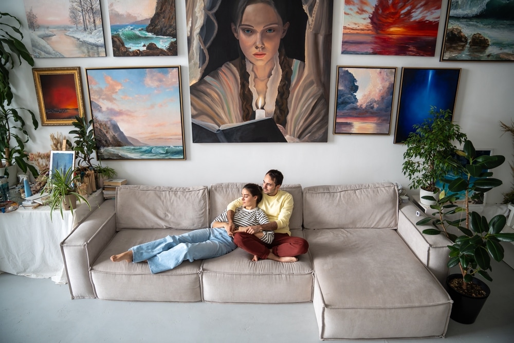 mur de galerie salon
