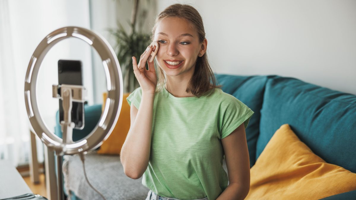 fille beauté devant camera